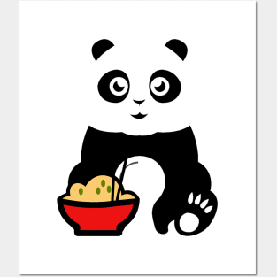 Cute Panda Eating Fried Rice - Classy Shirt Posters and Art
